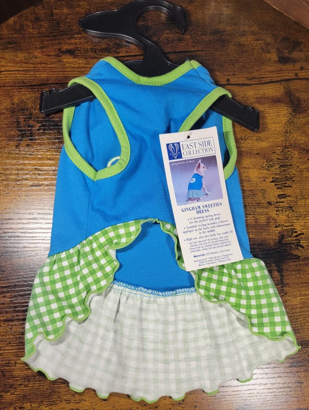 Eastside Collection sizr small Blue & Green Flower Appliqué dog Dress